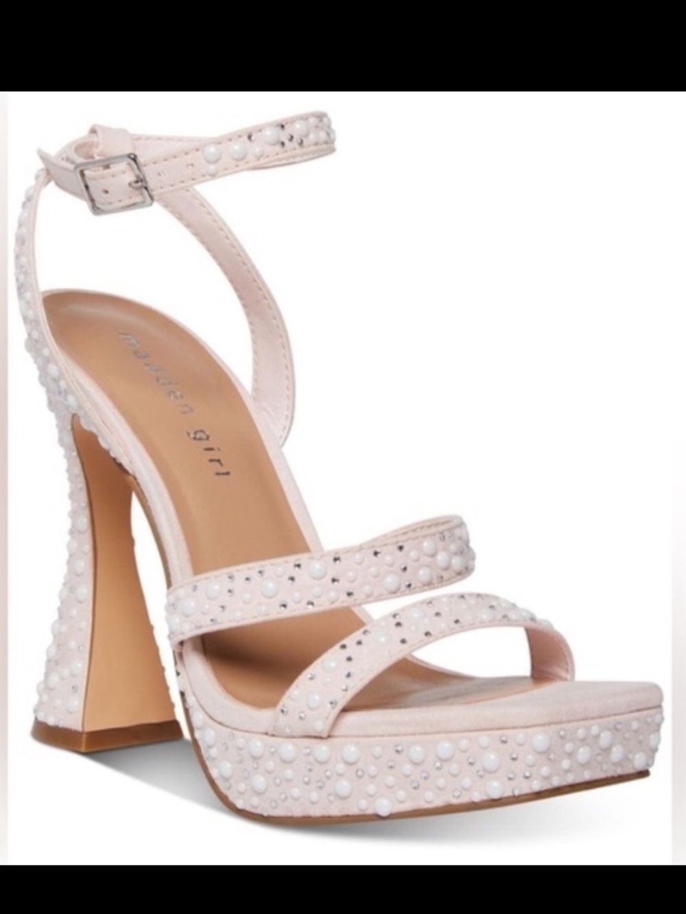 NWT Madden Girl NEW Pale Pink Padded Embellished 1" Platform Heels Womens Sz 9